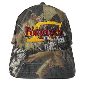 Pospiech Contracting Inc. Strapback Mesh Back Trucker Hat Camo One Size HTT